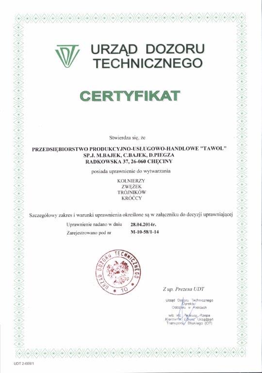 Certyfika UDT - 2014