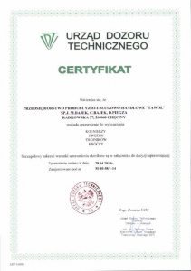 Certificate UDT 2014